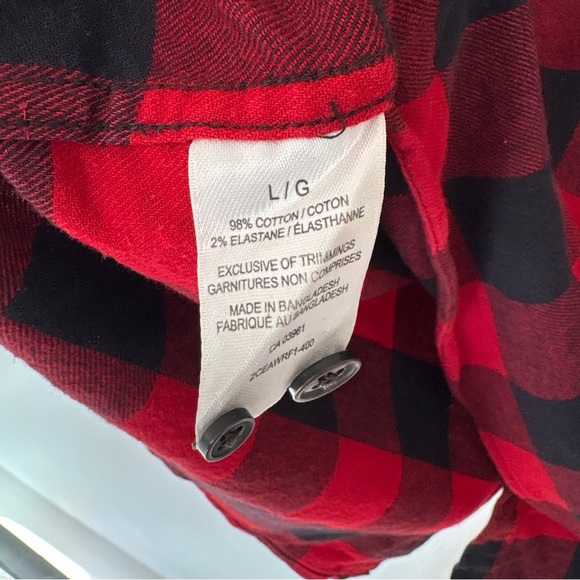 Red and Black Plaid Button-Up Shirt - Picture 5 of 5